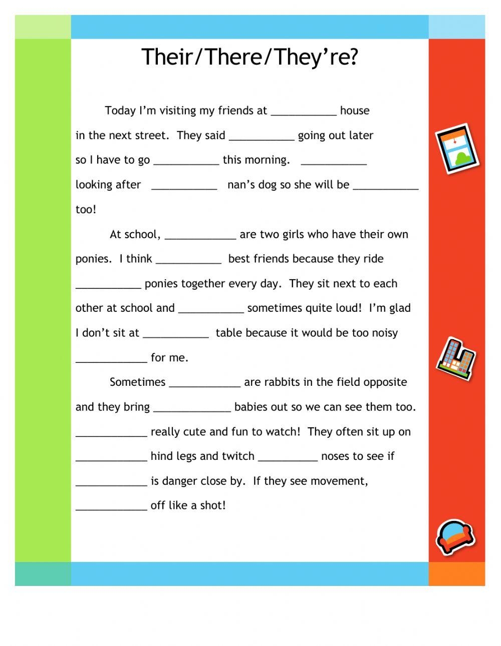 there their and they're worksheet
