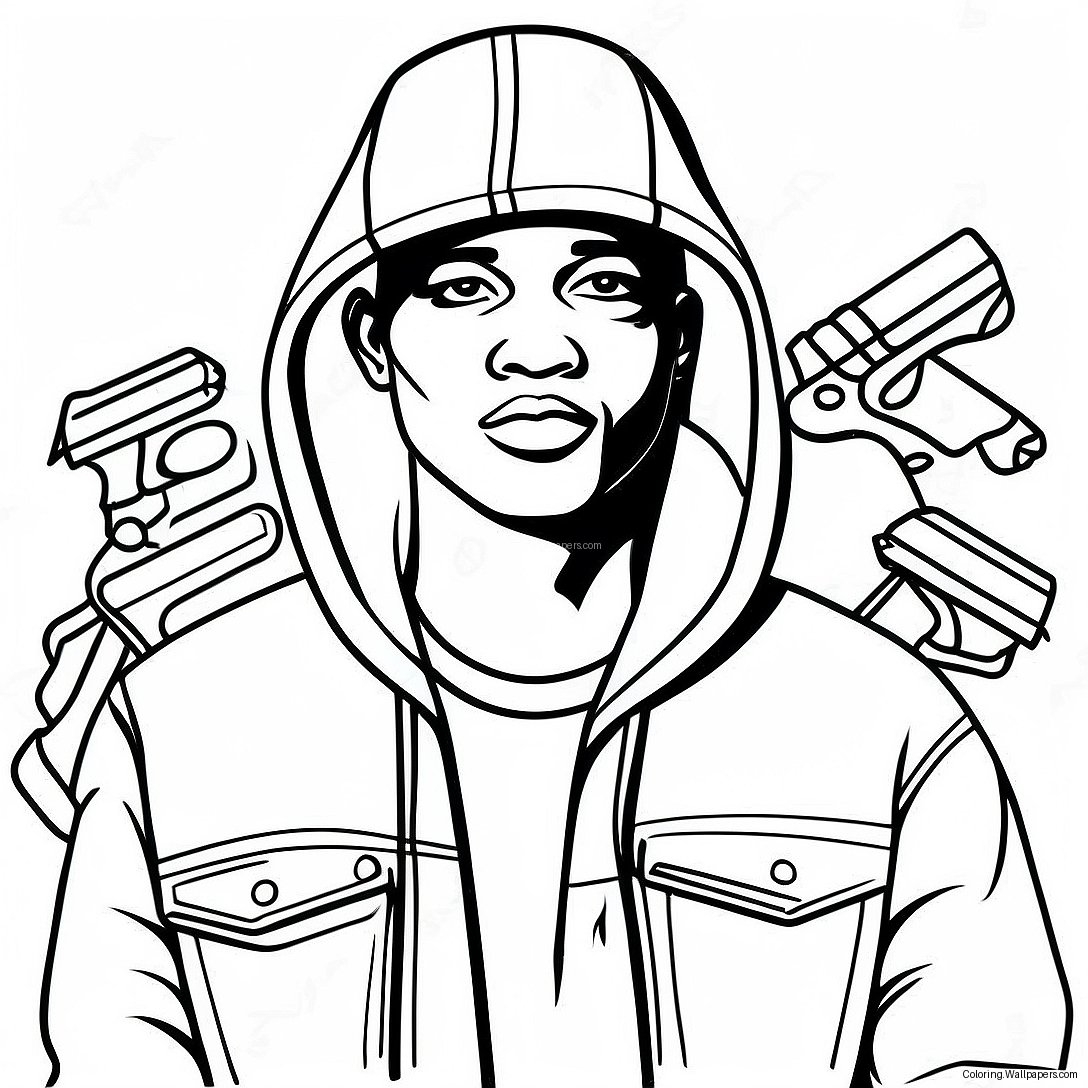Hood Swag Gangsta Coloring Page 31413 24831