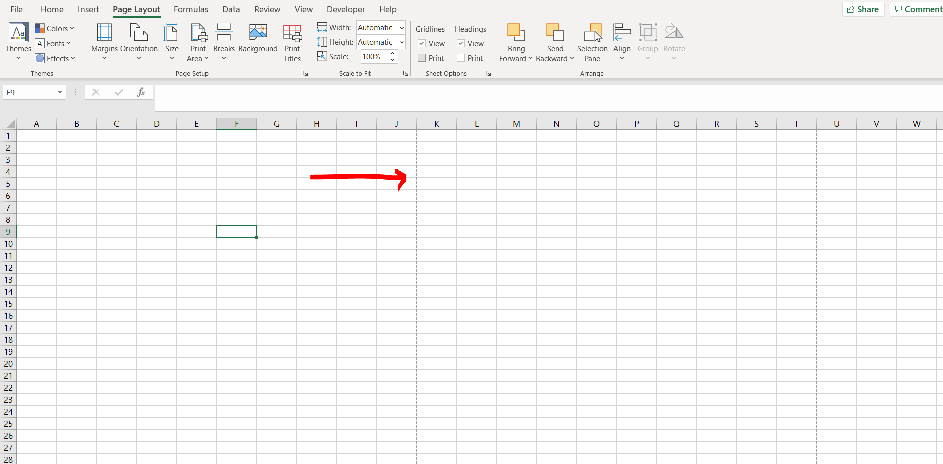 center worksheets horizontally excel