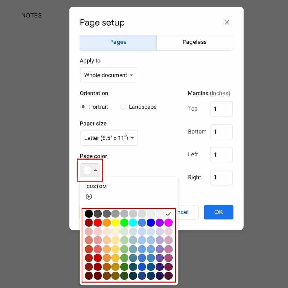 How To Change The Page Color In Google Docs