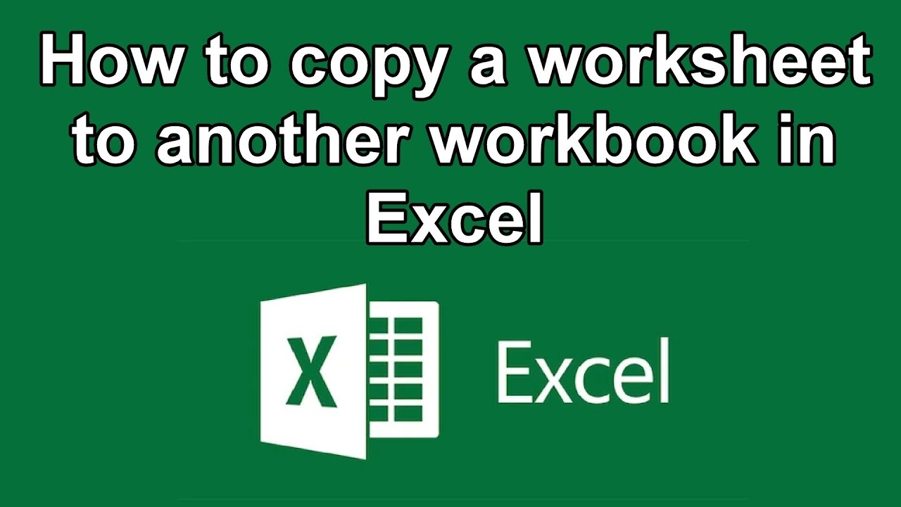 How To Copy A Worksheet To Another Workbook In Excel Excel Tutorial 