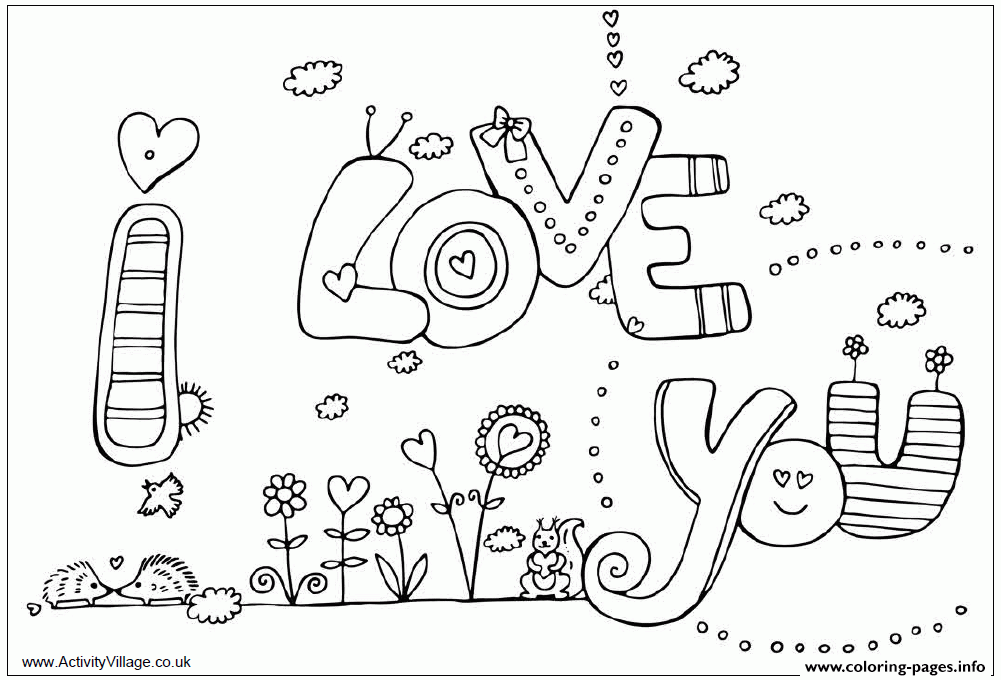 I Love You Coloring Page
