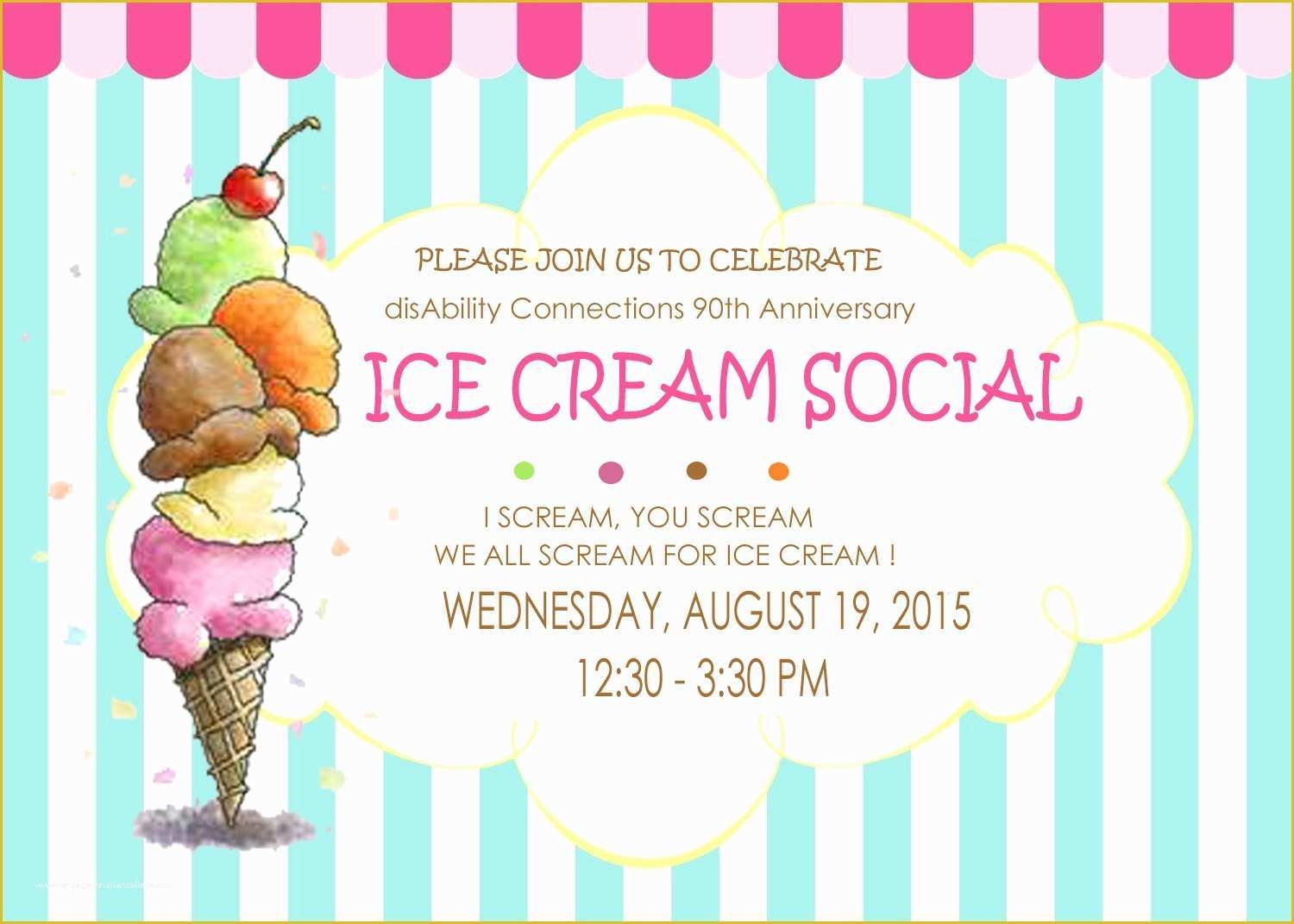 Ice Cream Social Invitation Template Free Of Ice Cream Social 