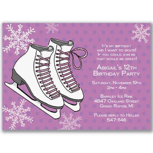 Ice Skating Birthday Invitations FREE Printable Birthday Invitation 