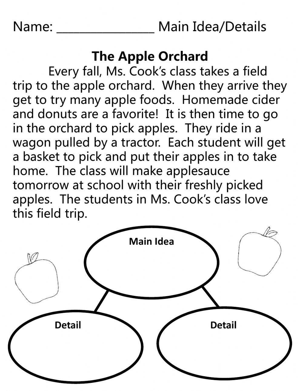 Identify The Main Idea And Key Details Worksheets For Kids Online