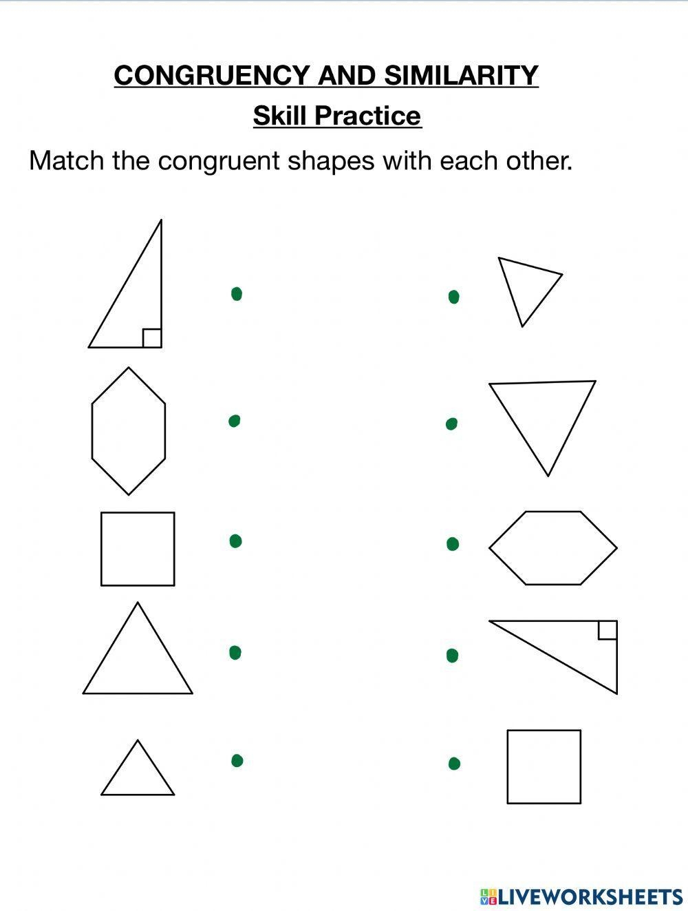 Identifying Similar And Congruent Shapes Worksheet Download 