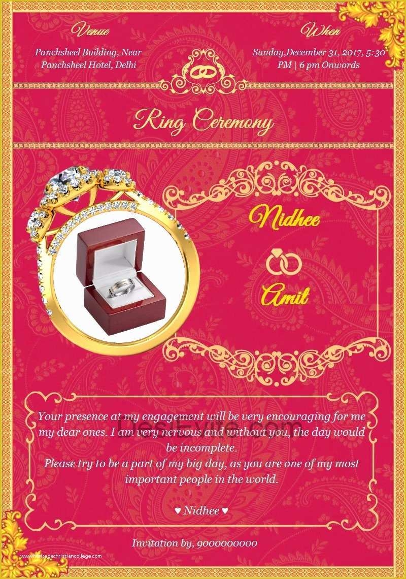 Indian Engagement Invitation Cards Templates Free Download Of Indian 