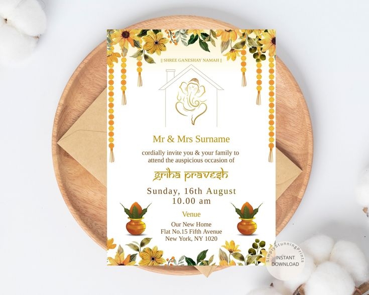 pooja invitation card template