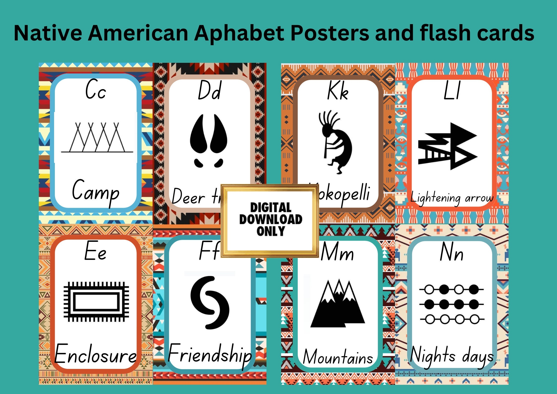 Indigenous Flash Cards Etsy Worksheets Library