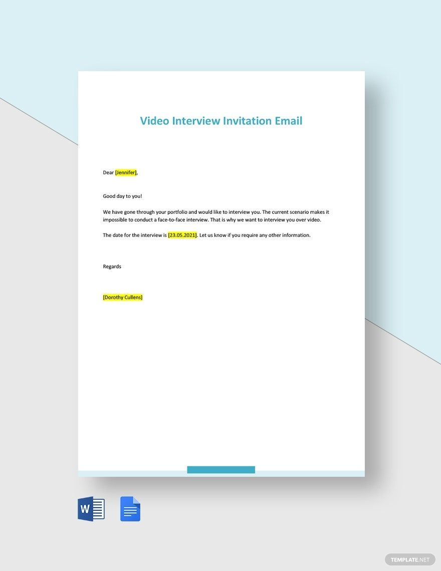 phone interview invitation template
