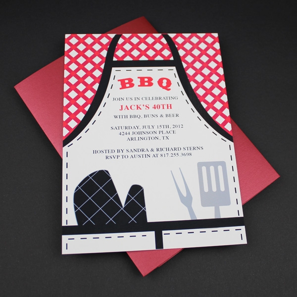 Invitation Template BBQ Apron Invitation Download Print