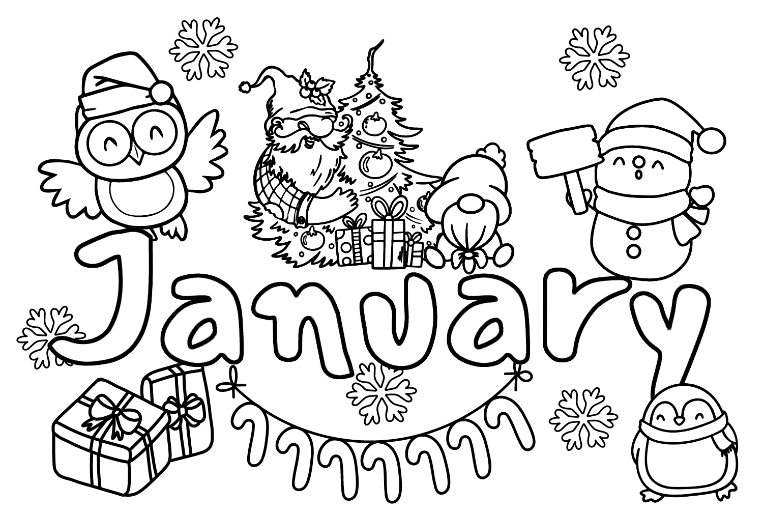 January Winter Coloring Page Free Printable Coloring Pages