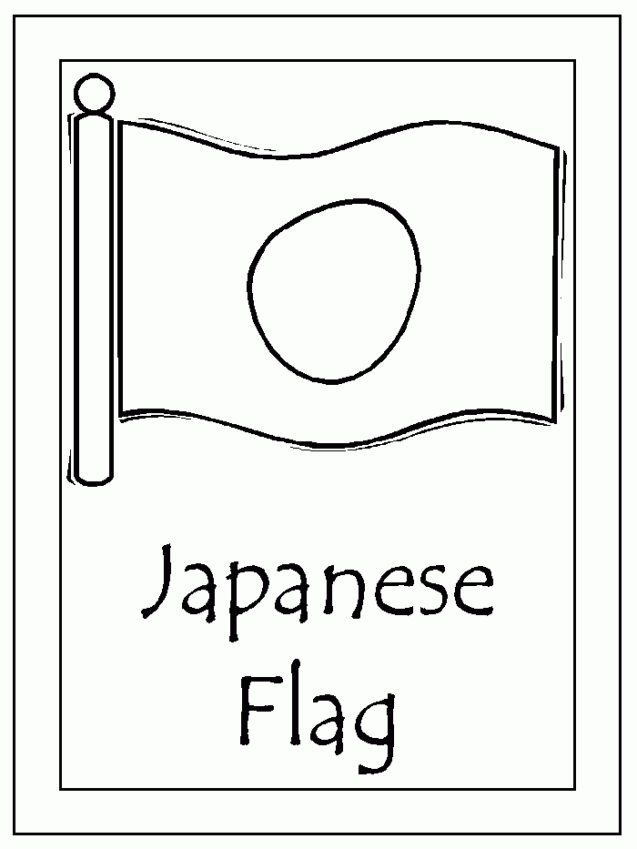 Japan Flag Coloring Page Coloring Home