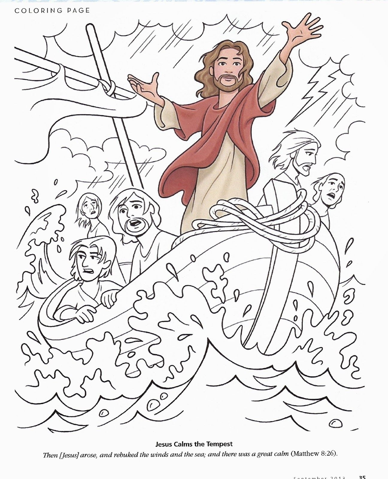 Jesus Calms The Storm Coloring Pages Coloring Home