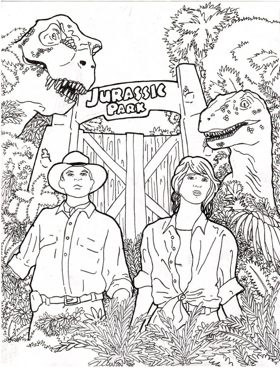 Jurassic Park Coloring Page Coloring Home