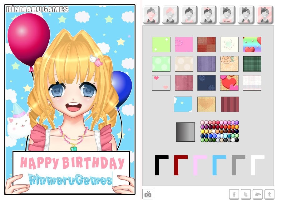 Kawaii Anime Birthday Card Printable Cards
