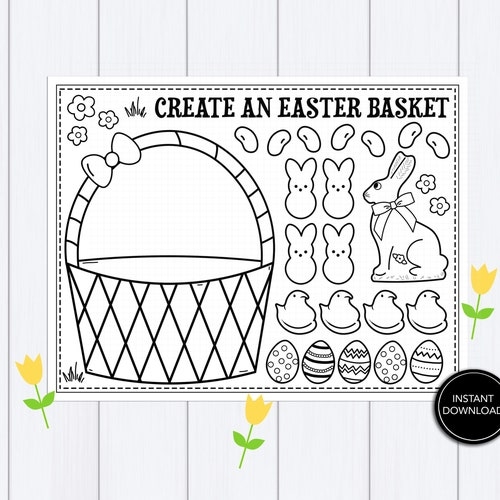 Kids Easter Craft Printable Easter EGG Coloring Etsy