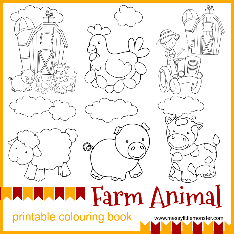 Kids Farm Animal Printable Colouring Pages To Download for Free And