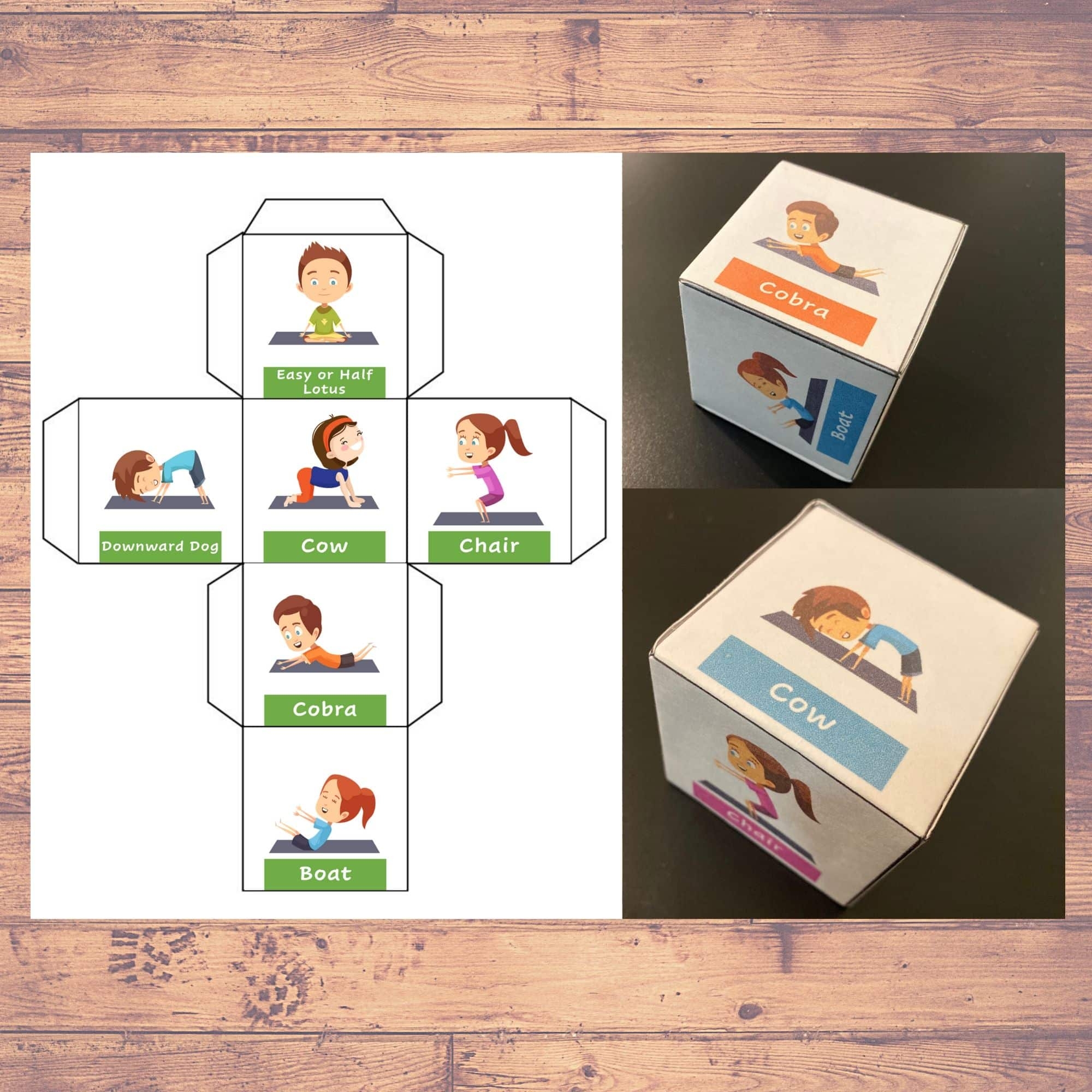 KIDS YOGA DICE GAME Printable Home Schooling Montessori 