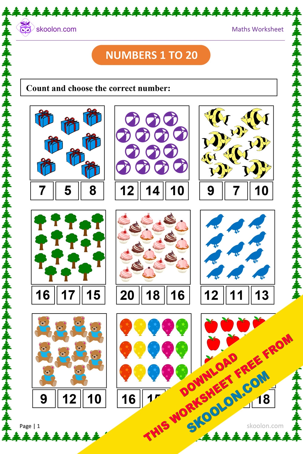 1 20 worksheets