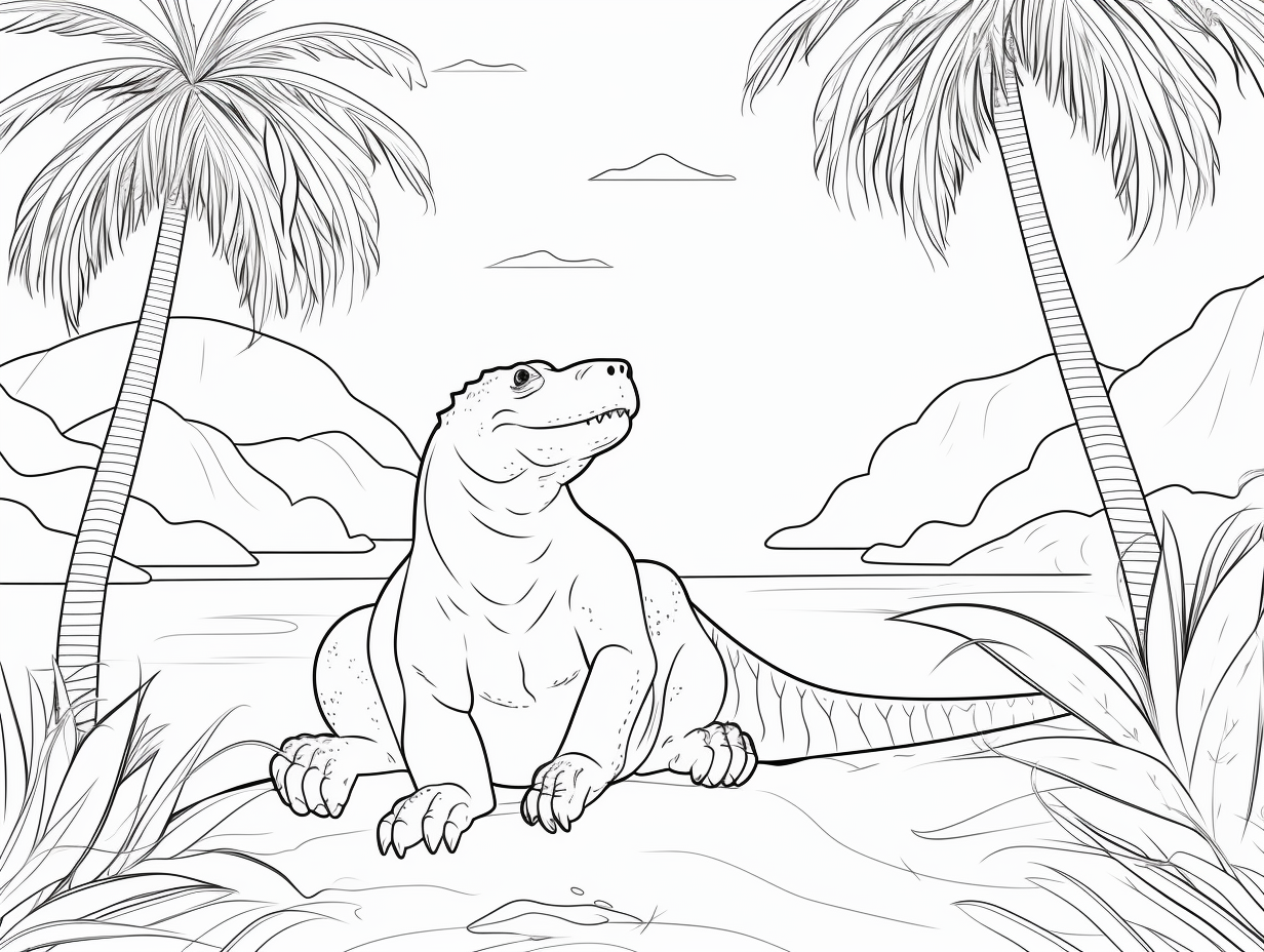 Komodo Dragon Coloring Page Coloring Page