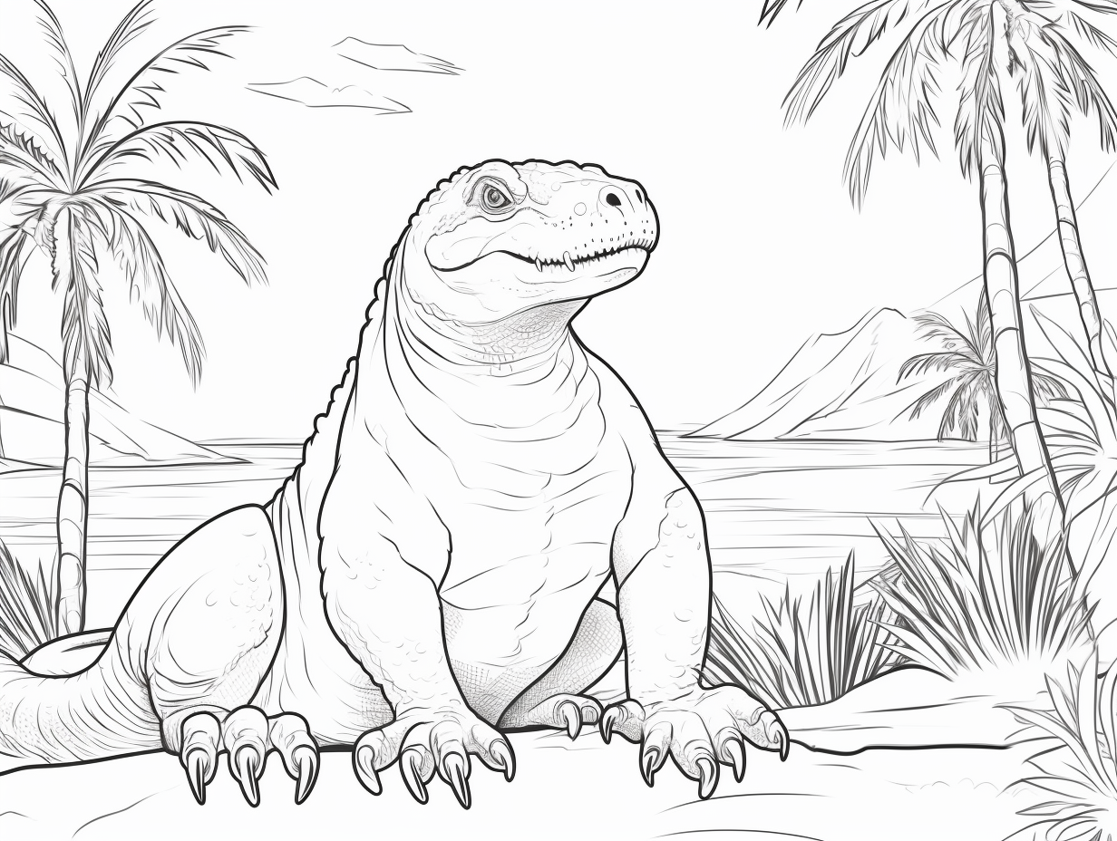 Komodo Dragon Coloring Page For Download Coloring Page