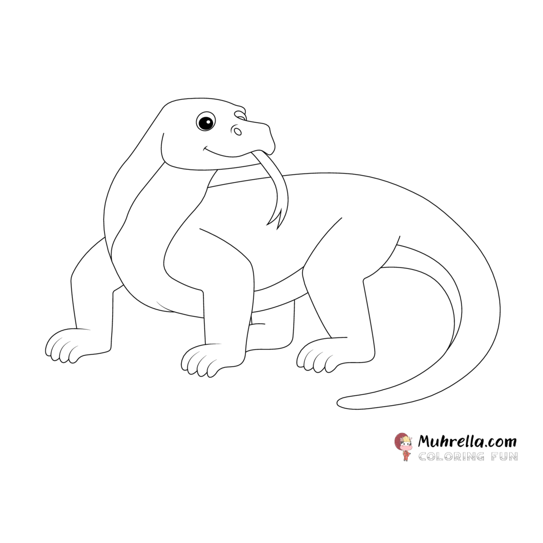 Komodo Dragon Coloring Page