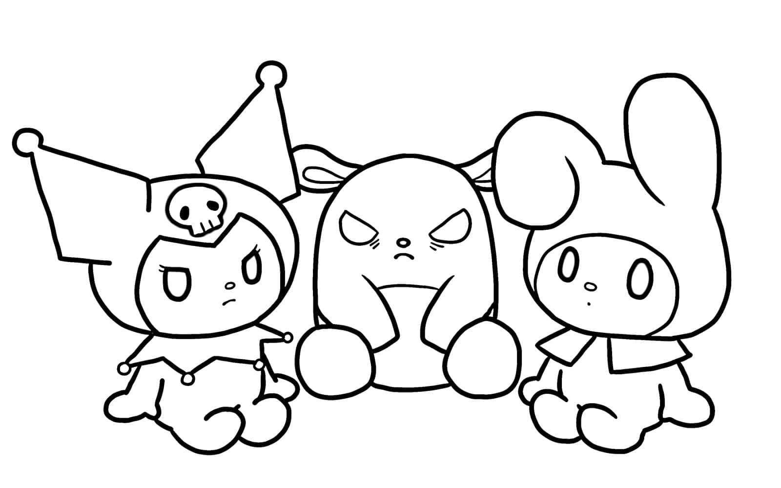 Kuromi And My Melody Coloring Pages Coloring Home