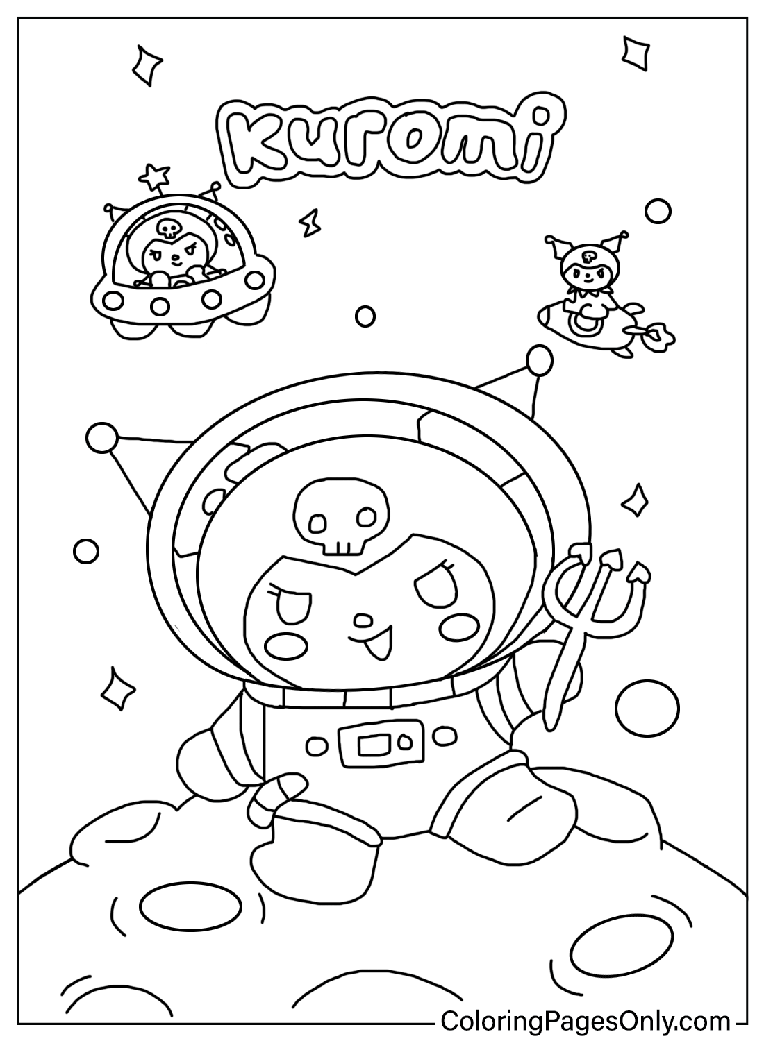 Kuromi Color Page Free Free Printable Coloring Pages