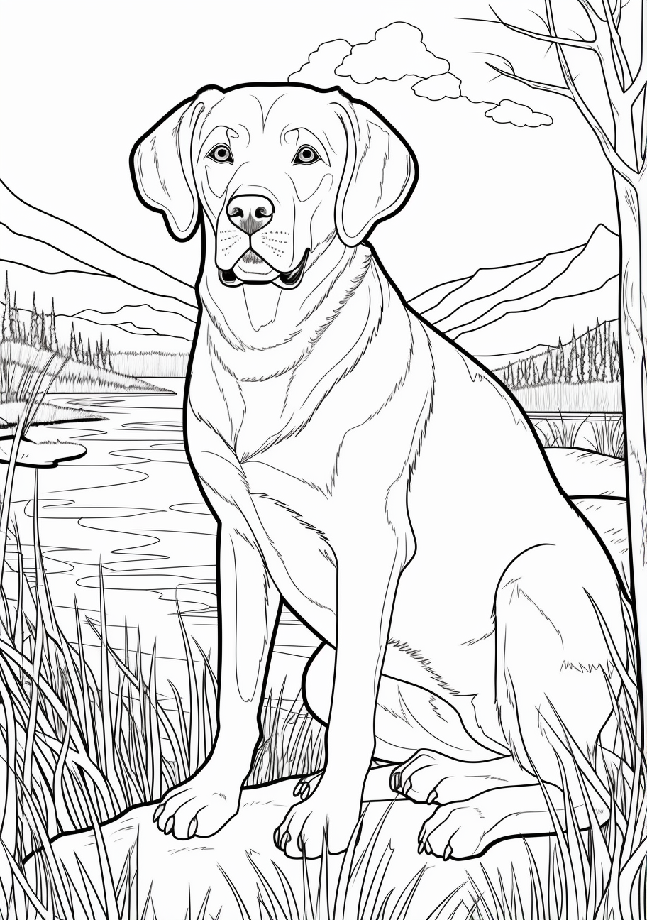 Labrador Retriever Life Like Image Dog Coloring Page Free Printable