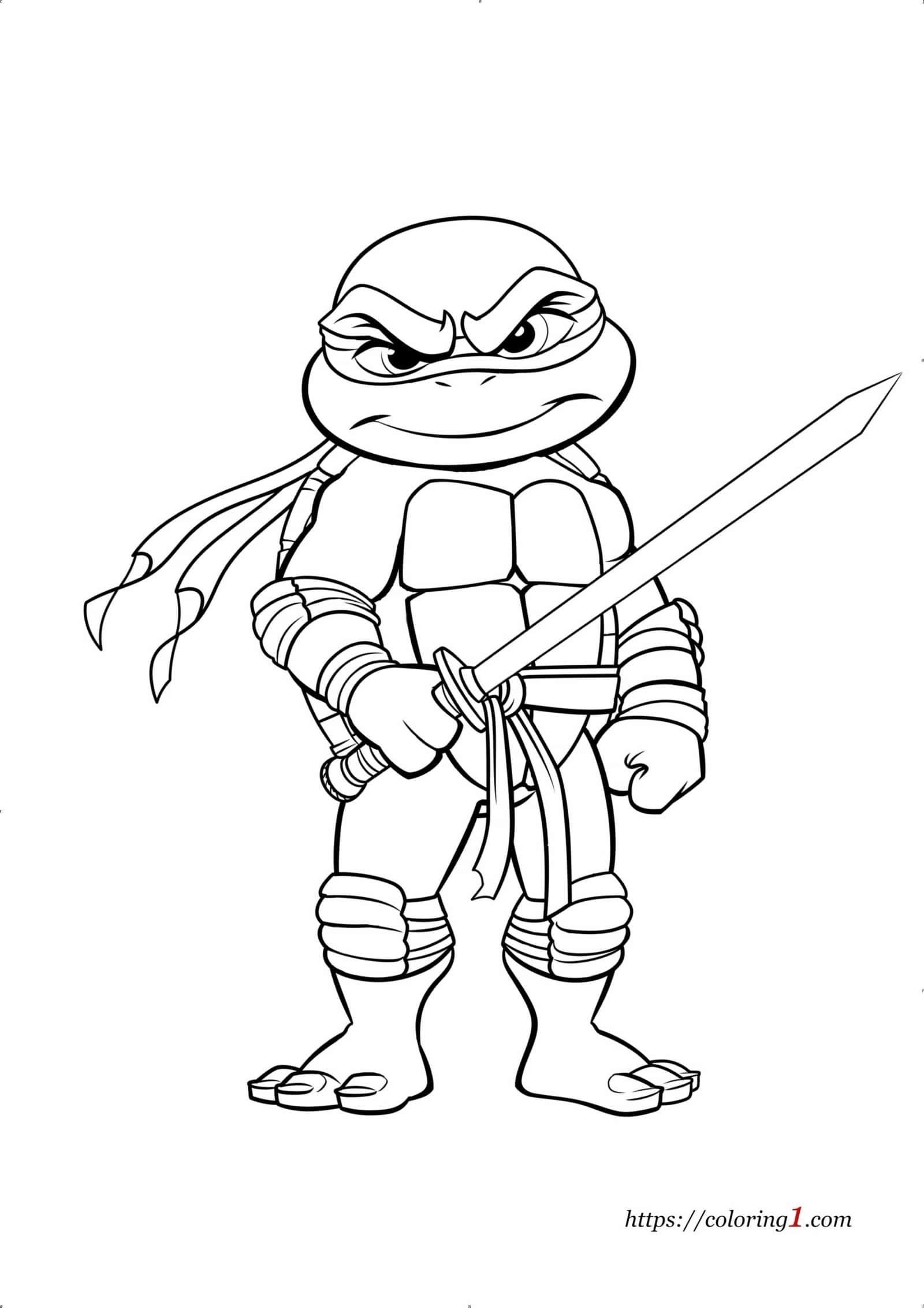 Leonardo Ninja Turtle Coloring Page Free Coloring Sheet 2024