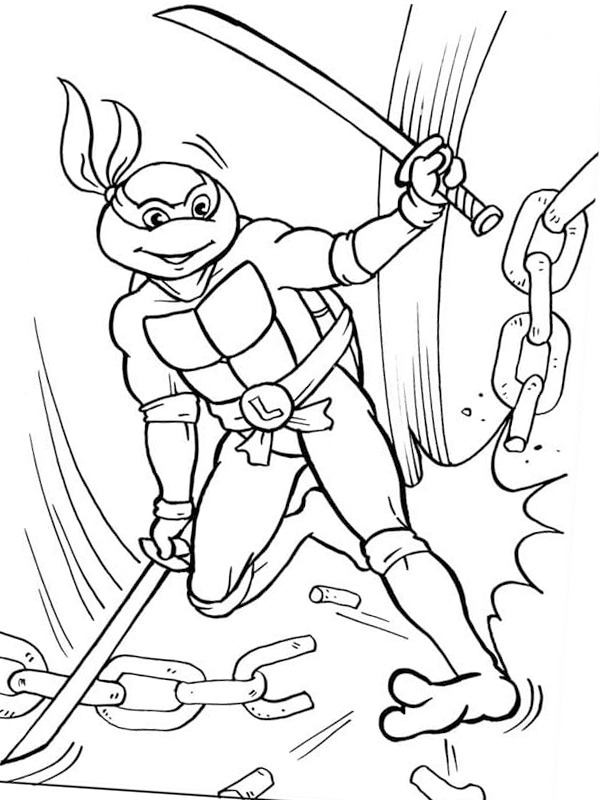 Leonardo Ninja Turtle Coloring Page
