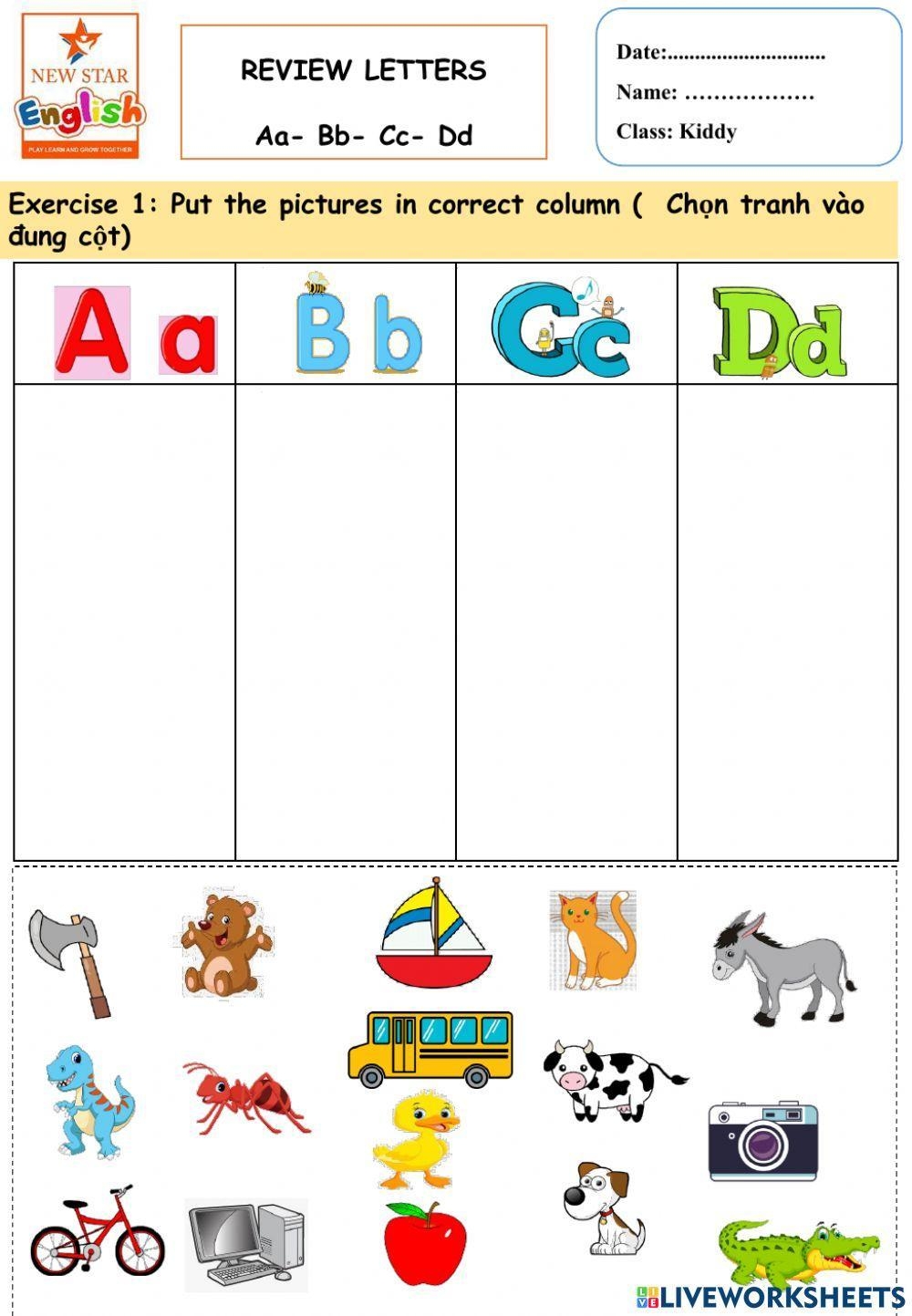 Letters A B C D Worksheet Live Worksheets Worksheets Library