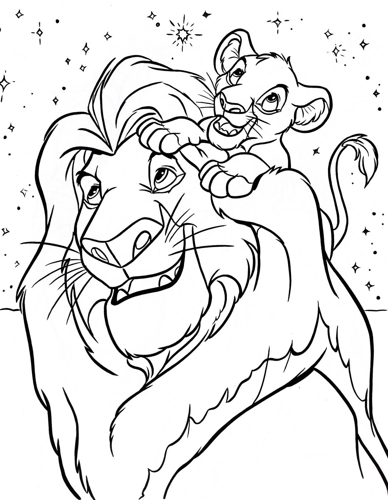 free coloring pages lion king