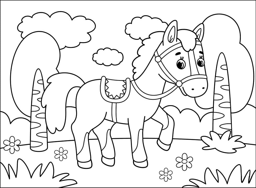 Little Cute Horse Coloring Page Free Printable Coloring Pages For Kids