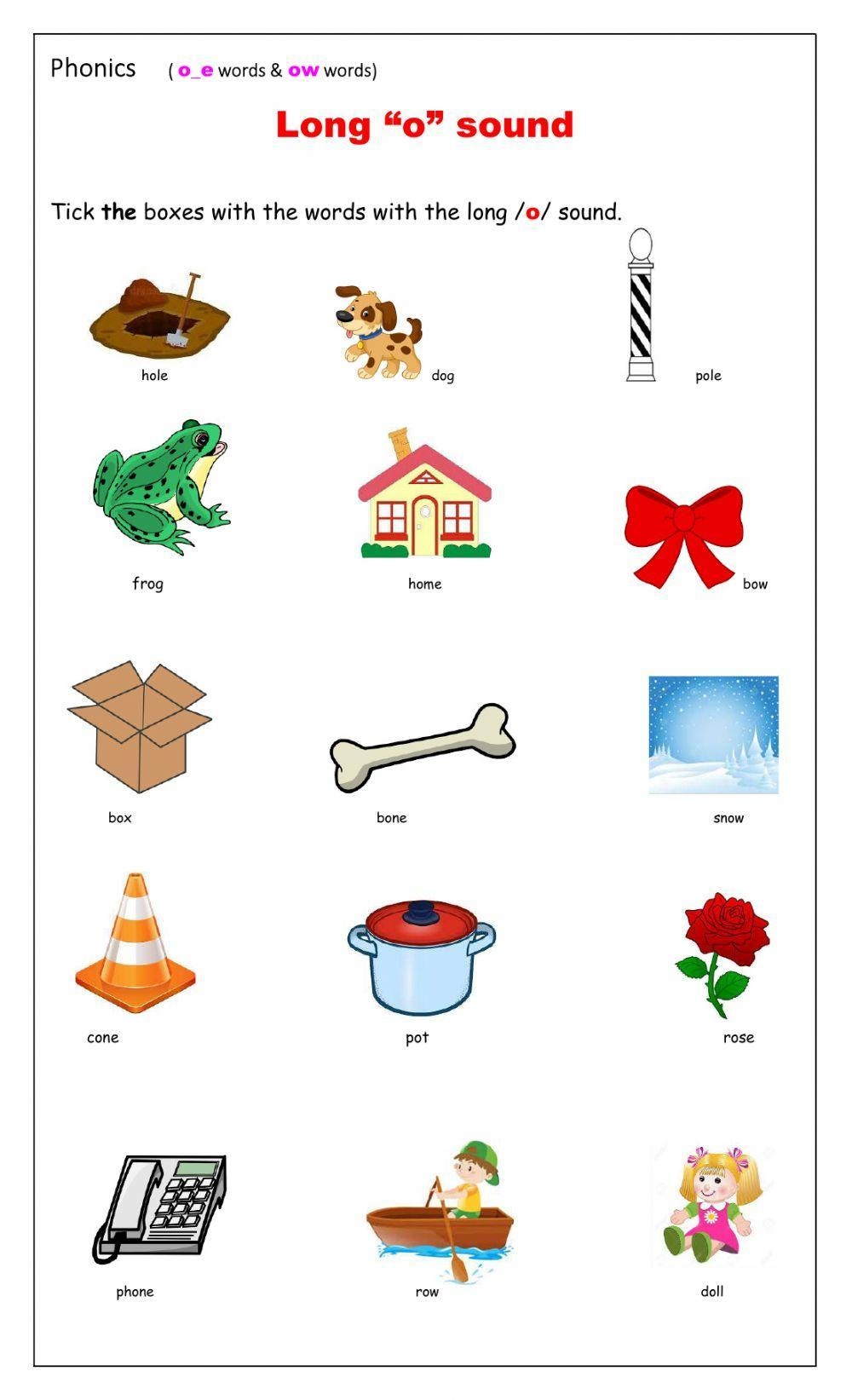 Long O Sound Exercise Live Worksheets Worksheets Library