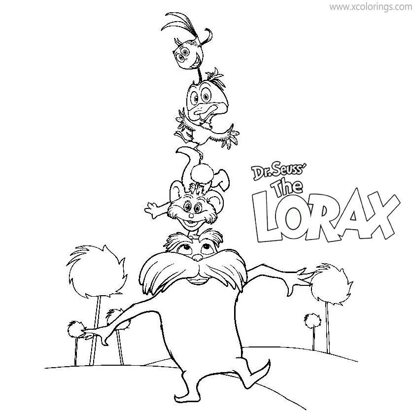 Lorax Coloring Pages Lorax Outline XColorings