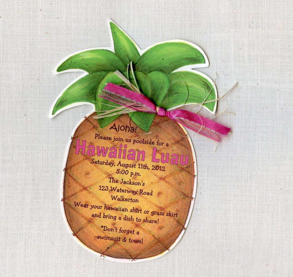 Luau Party Pineapple Invitations Invitation Design Blog