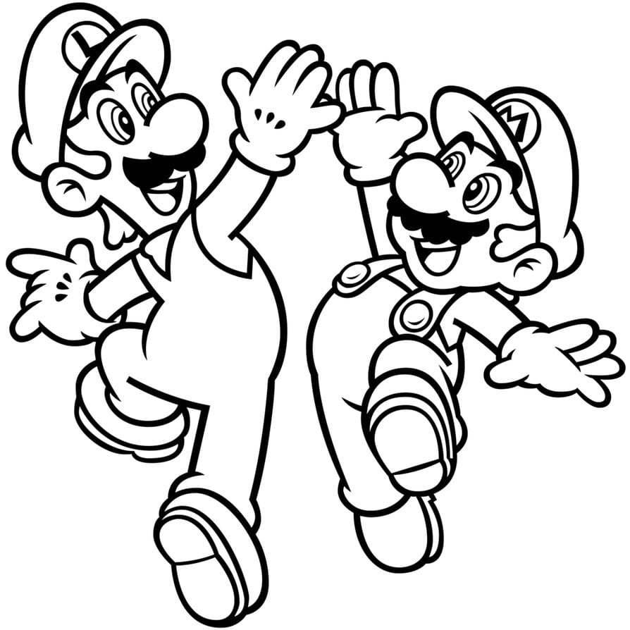 Luigi And Mario Super Mario Bros Coloring Pages