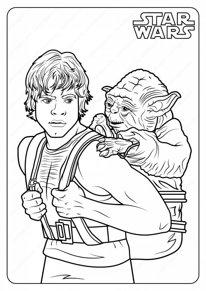 Luke Skywalker And Yoda Coloring Page Free Printable Coloring Pages 