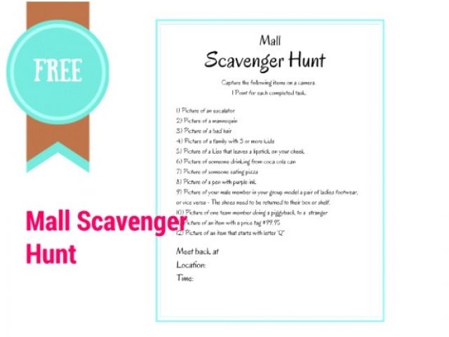 Mall Scavenger Hunt Invitation Template 8 Mall Scavenger Hunt 