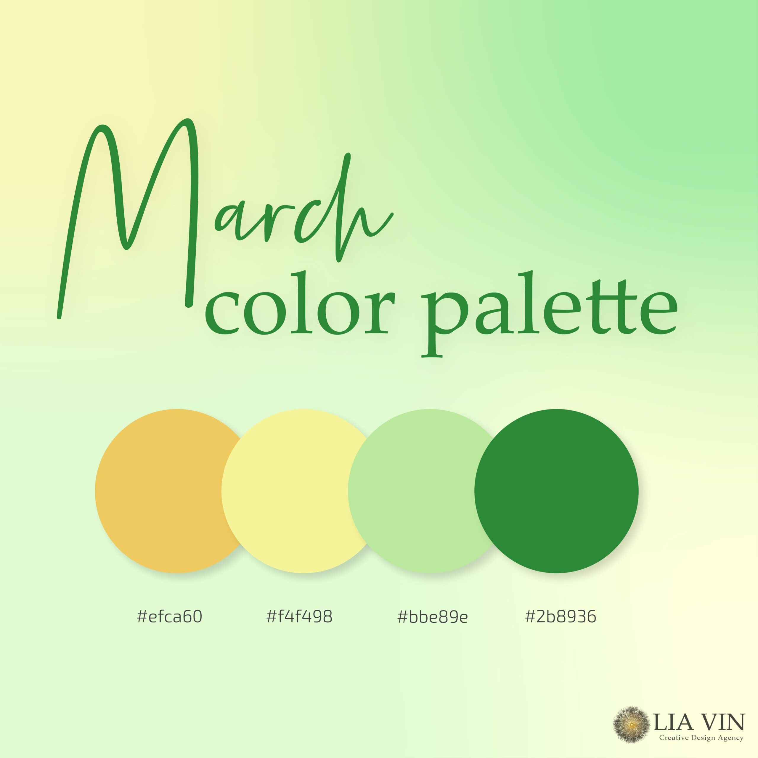 March Color Palette Green And Yellow