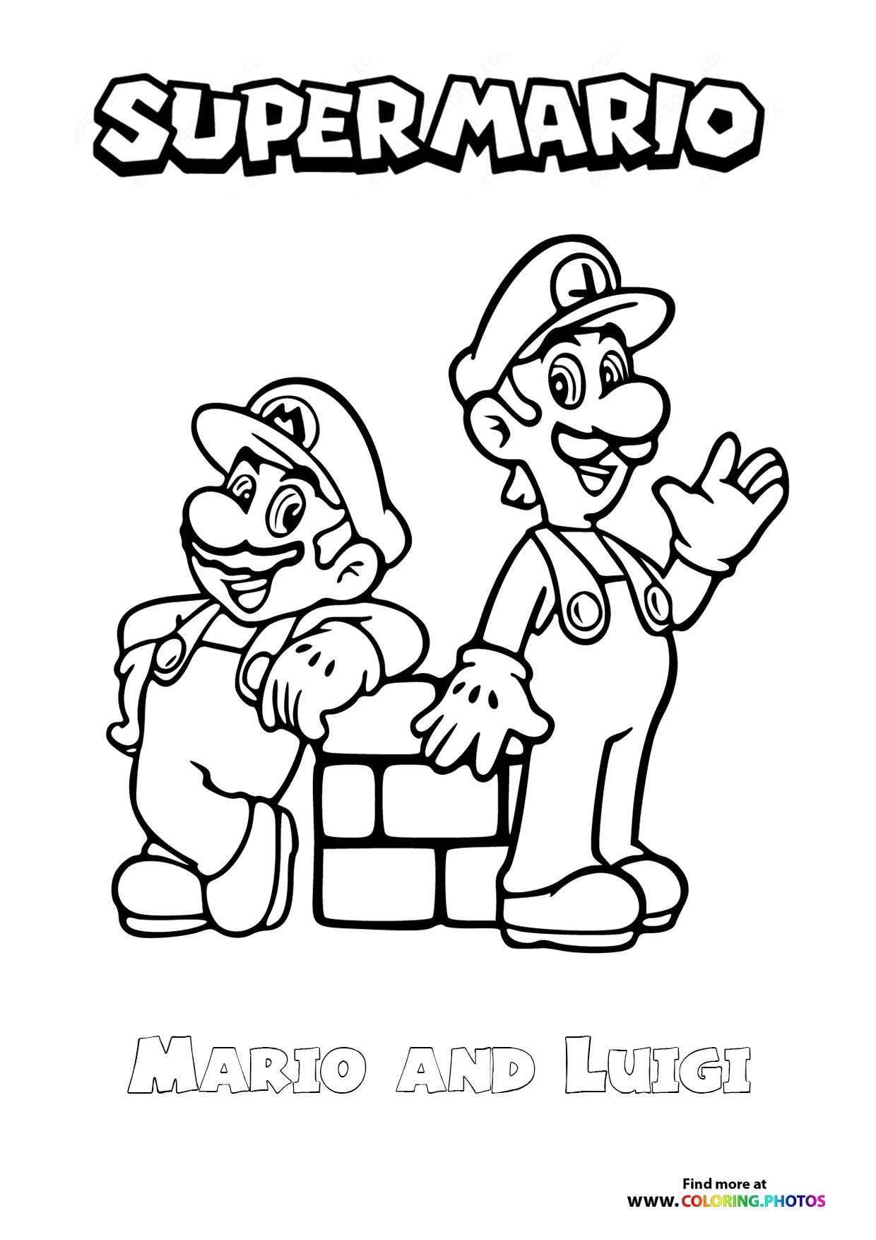 Mario Luigi Coloring Page