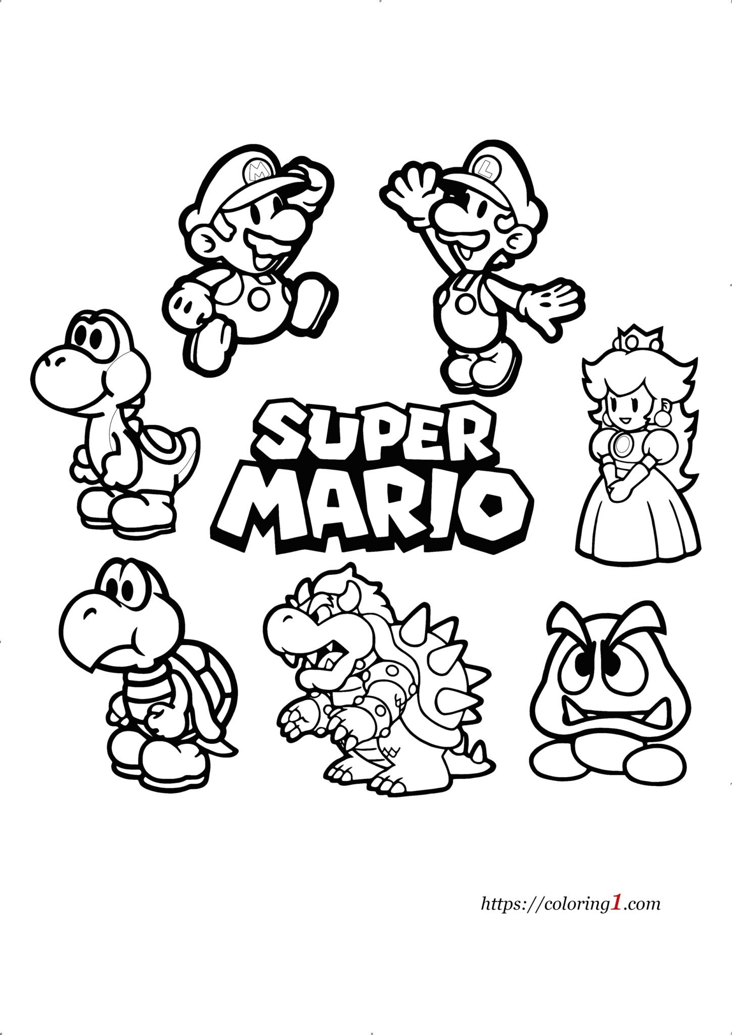 Mario Brother Coloring Pages