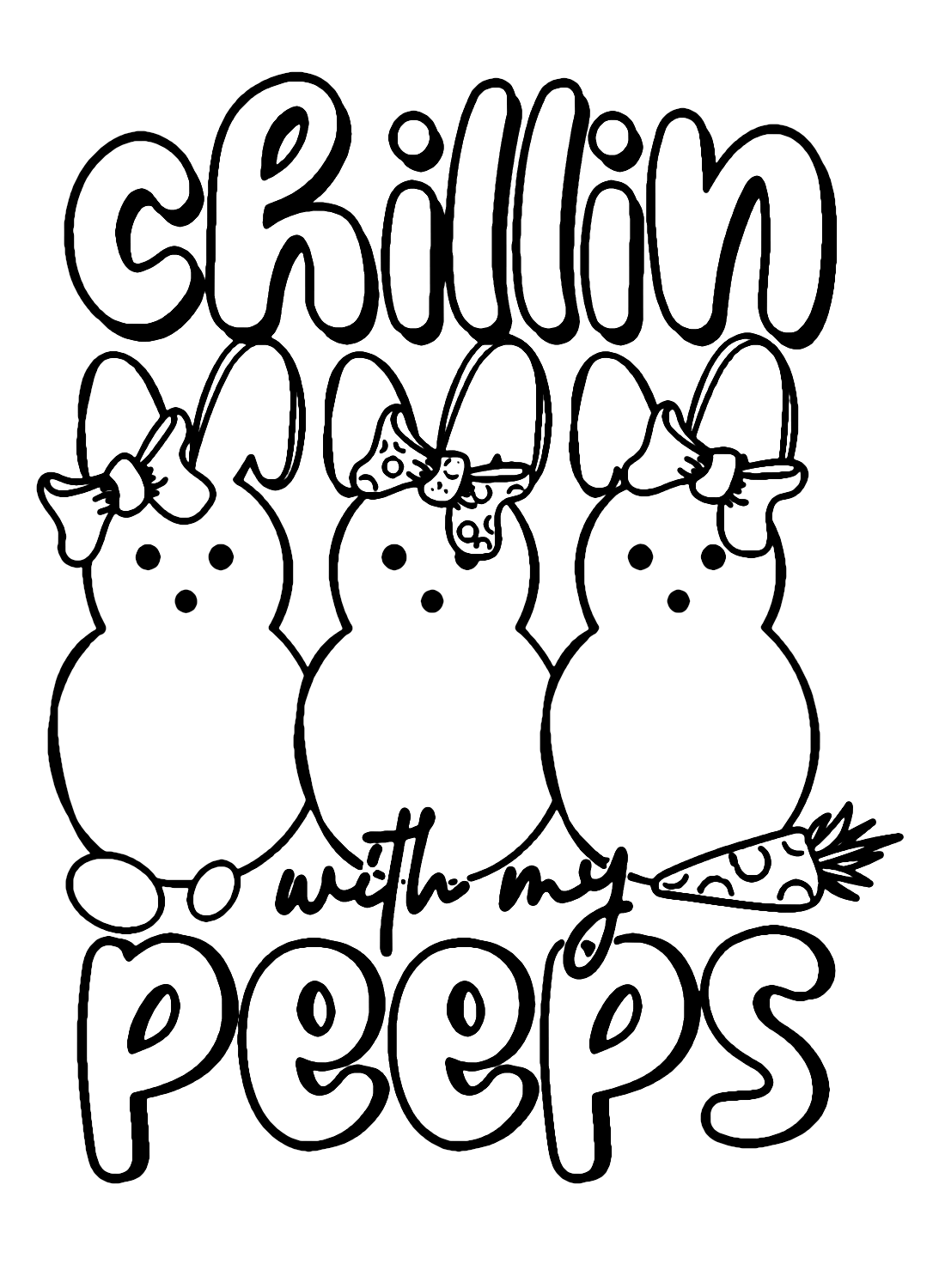 Marshmallow Peeps Coloring Page Free Printable Coloring Pages
