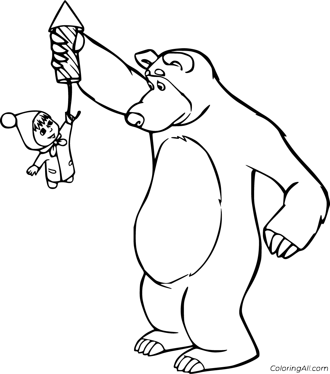 Masha And The Bear Coloring Pages 42 Free Printables ColoringAll