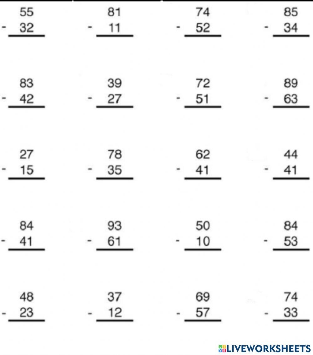 addition and subtraction worksheet for grade 2