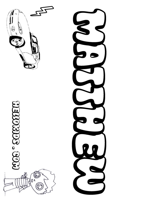 Matthew Coloring Pages Hellokids