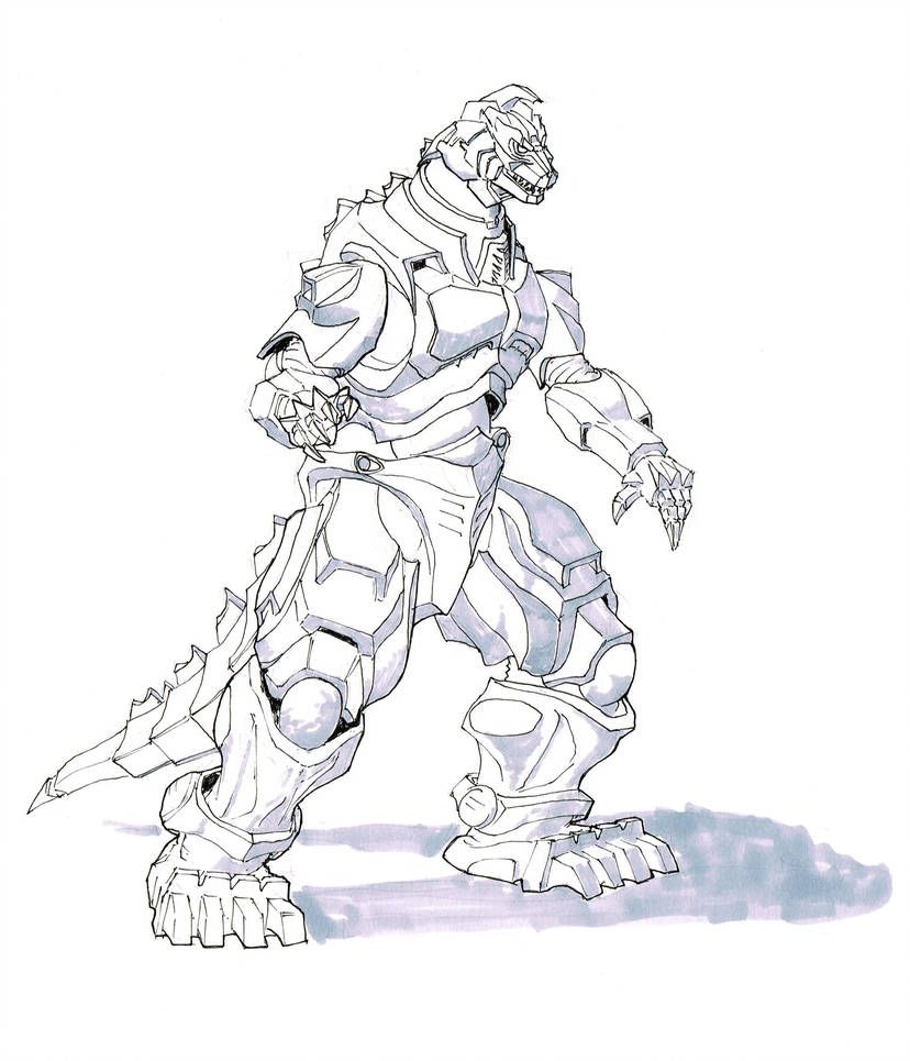 Mechagodzilla Coloring Pages Coloring Home