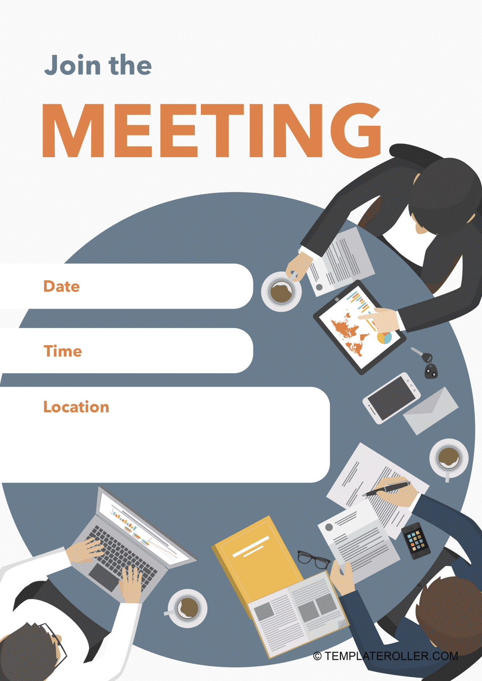 Meeting Invitation Template Round Table Download Printable PDF